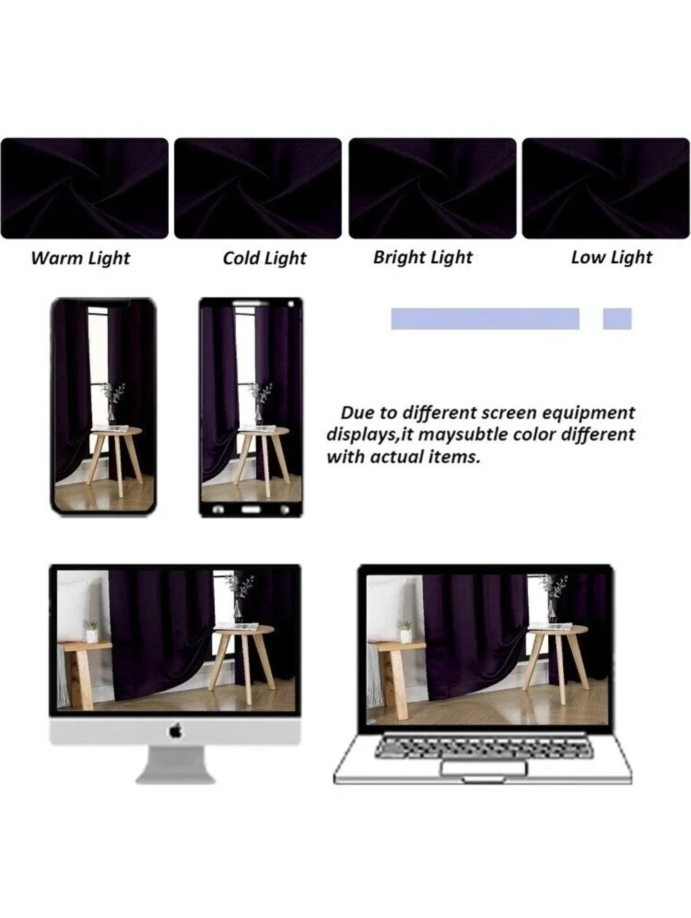Simplebrand blackout curtains BlackBerry (dark Purple Color) 40”x96”  2 Panels
